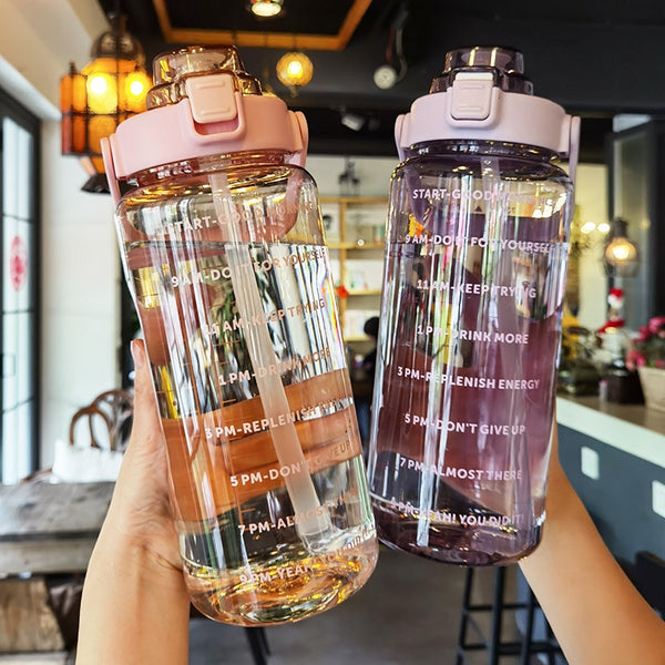 Clear™ Motivational Water Bottle 2 Liter | Duurzame waterfles voor een gezonder levensstijl!